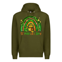 Army Green St. Patrick's Day rainbow Premium Hoodie - HowdyJamesFarm
