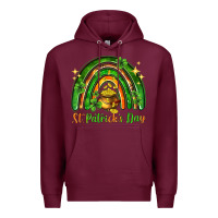 Burgundy St. Patrick's Day rainbow Premium Hoodie - HowdyJamesFarm
