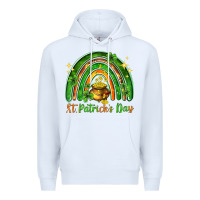 White St. Patrick's Day rainbow Premium Hoodie - HowdyJamesFarm