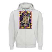 Dove Grey joker mardi gras skeleton Zipper Hoodie - CowGirlArtShop