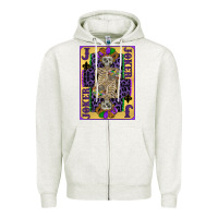 Oatmeal Heather joker mardi gras skeleton Zipper Hoodie - CowGirlArtShop