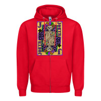 Red joker mardi gras skeleton Zipper Hoodie - CowGirlArtShop