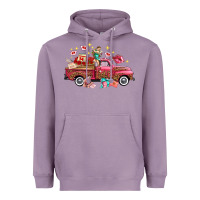 Lavender Western Valentines Day Truck Photography Love Side Heavyweight Hoodie - FaDigitalArtStudio