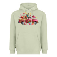 Matcha Western Valentines Day Truck Photography Love Side Heavyweight Hoodie - FaDigitalArtStudio