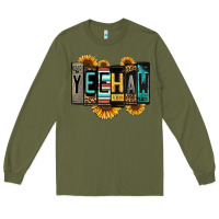 Army Green yeehaw license plate letters Long Sleeve Tee - Jasminsmagicworld