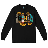 Black yeehaw license plate letters Long Sleeve Tee - Jasminsmagicworld