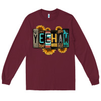 Burgundy yeehaw license plate letters Long Sleeve Tee - Jasminsmagicworld