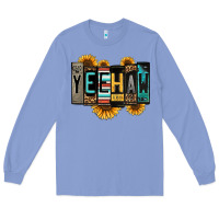 Colony Blue yeehaw license plate letters Long Sleeve Tee - Jasminsmagicworld