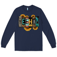 Navy yeehaw license plate letters Long Sleeve Tee - Jasminsmagicworld