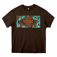Chocolate Brown western texas and bullskulls with turquoise and leopard licanse plate Heavy Core Tee - Artiststas