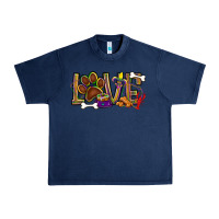 Navy Mardi Gras love dog paw Urban Heavy Tee - BundleAndBundleShop