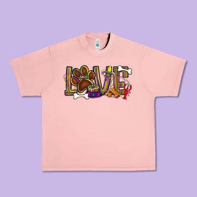 Mardi Gras Love Dog Paw Urban Heavy Tee Designed By Bundleandbundleshop