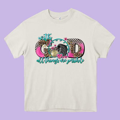 With God All Things Are Possible Race Heavy Core Tee Designed By Adodesignshop