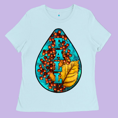 Fall Teardrop Ladies Tee Designed By Lillyallendesigns