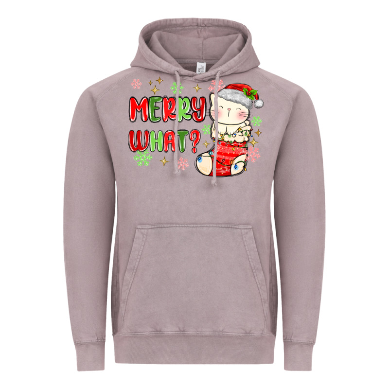 Merry What Christmas Cat Vintage Hoodie by MaliasSmallBusiness | Teevron