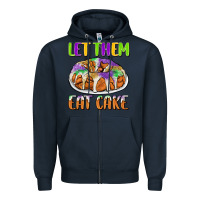 Navy let them eat cake Zipper Hoodie - CowGirlArtShop