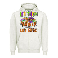 Oatmeal Heather let them eat cake Zipper Hoodie - CowGirlArtShop