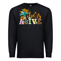 Black Easter Day He is alive with cross Premium Sweatshirt - OliviaCreatesArt