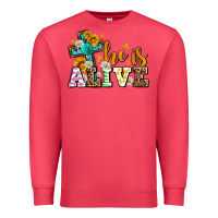 Cardinal Easter Day He is alive with cross Premium Sweatshirt - OliviaCreatesArt