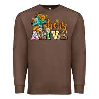 Chestnut Easter Day He is alive with cross Premium Sweatshirt - OliviaCreatesArt