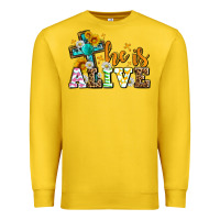 Lemon Easter Day He is alive with cross Premium Sweatshirt - OliviaCreatesArt