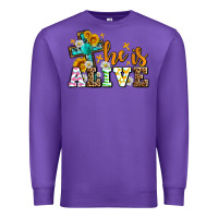 Purple Easter Day He is alive with cross Premium Sweatshirt - OliviaCreatesArt