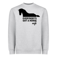 Heather Grey everybody's gotta horse neigh Heavyweight Sweatshirt - Bettercallsaul