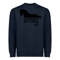 Navy everybody's gotta horse neigh Heavyweight Sweatshirt - Bettercallsaul