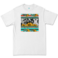 White sunflower cowhide serape coaster Premium Tee - BarkalooDesign