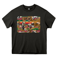 Asphalt western serape cowhide and leopard background Heavy Core Tee - Artiststas