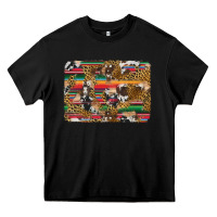 Black western serape cowhide and leopard background Heavy Core Tee - Artiststas