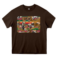 Chocolate Brown western serape cowhide and leopard background Heavy Core Tee - Artiststas