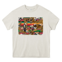 Cream western serape cowhide and leopard background Heavy Core Tee - Artiststas