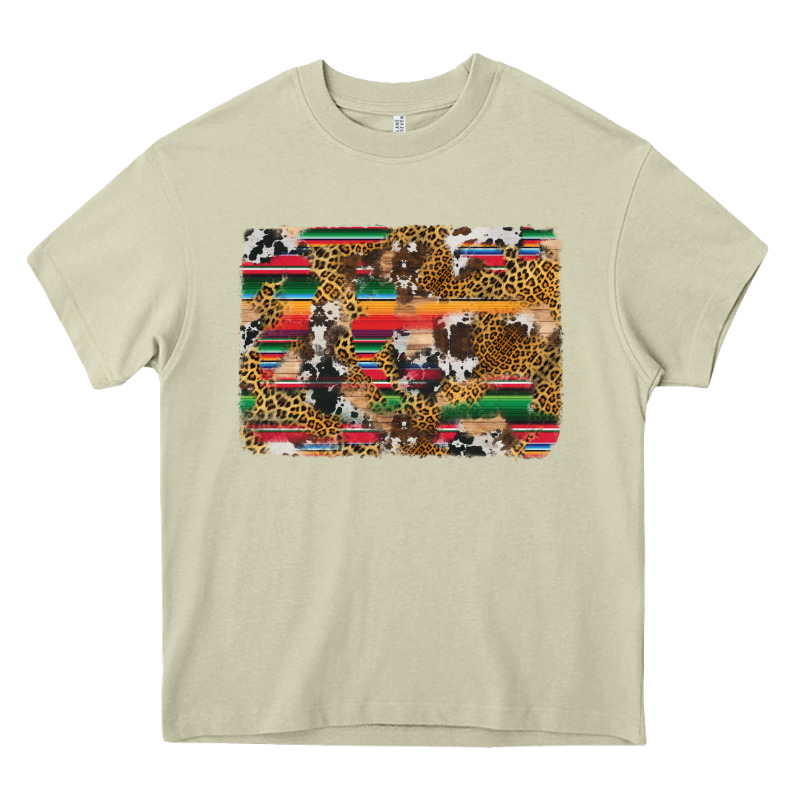 Western Serape Cowhide And Leopard Background Heavy Core Tee by Artiststas | Teevron