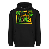 Black One lucky mama St. Patrick's Heavyweight Hoodie - OliviaCreatesArt