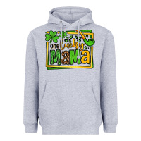 Heather Grey One lucky mama St. Patrick's Heavyweight Hoodie - OliviaCreatesArt