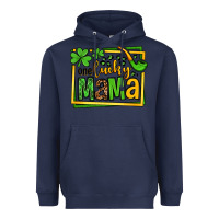Navy One lucky mama St. Patrick's Heavyweight Hoodie - OliviaCreatesArt