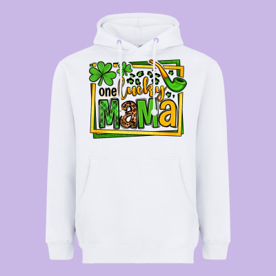 One Lucky Mama St. Patrick's Heavyweight Hoodie Designed By Oliviacreatesart