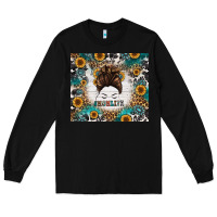 Black mom life messy bun western Long Sleeve Tee - Jasminsmagicworld