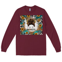 Burgundy mom life messy bun western Long Sleeve Tee - Jasminsmagicworld