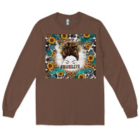 Chestnut mom life messy bun western Long Sleeve Tee - Jasminsmagicworld