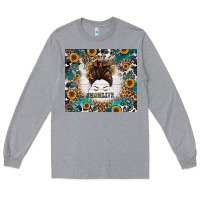 Heather Grey mom life messy bun western Long Sleeve Tee - Jasminsmagicworld