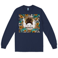 Navy mom life messy bun western Long Sleeve Tee - Jasminsmagicworld