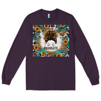 Plum mom life messy bun western Long Sleeve Tee - Jasminsmagicworld