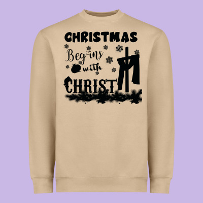 Christmas Begins With Christ Heavyweight Sweatshirt Designed By Bettercallsaul