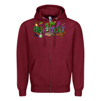 Burgundy hairstylist mardi gras Zipper Hoodie - CowGirlArtShop