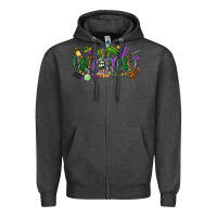 Charcoal Heather hairstylist mardi gras Zipper Hoodie - CowGirlArtShop
