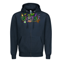 Navy hairstylist mardi gras Zipper Hoodie - CowGirlArtShop