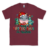 Burgundy i want a hippopotamus for christmas Classic Tee - MaliasSmallBusiness