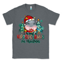 Charcoal Heather i want a hippopotamus for christmas Classic Tee - MaliasSmallBusiness